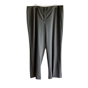 Lafayette 148 New York Gray Dress Pants Size 18 Wool Straight Leg High Rise Work